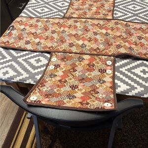 Fabric folding basket or project bag with handle Vintage